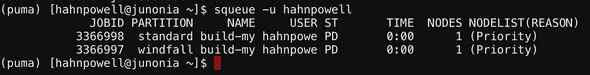squeue -u hahnpowell